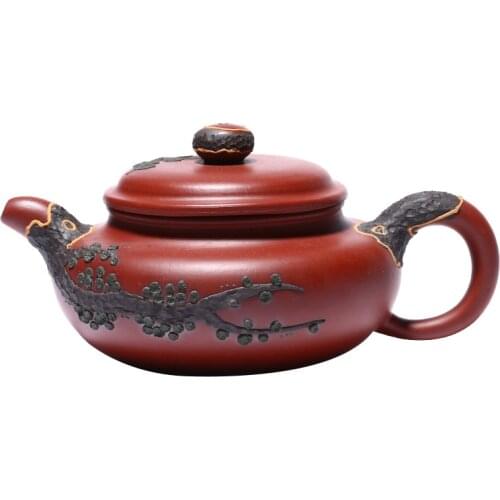 Dahongpao Pine Needles Antique Pot Zisha Teapot Yixing Handmade Pot Kung-fu Teaware Purple Clay Drinkware For Puer Green Black