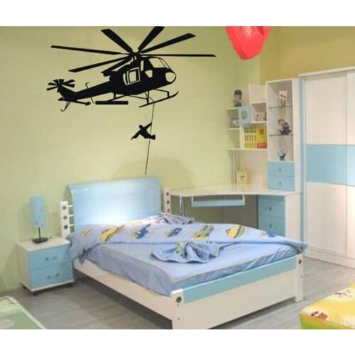 Helicopter aircraft airborne vinyl wall decal home decor bedroom diy wallpaper removable wall stickers