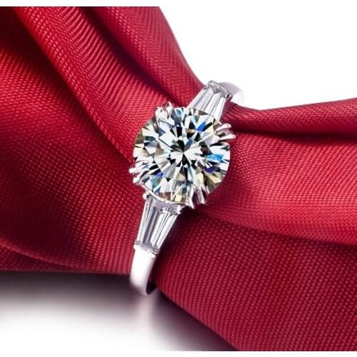 Vintage 2Ct Round Cut Diamond Wedding Ring 18K White Gold Finger Ring Fine Jewelry Ring G18K AU750 Jewelry