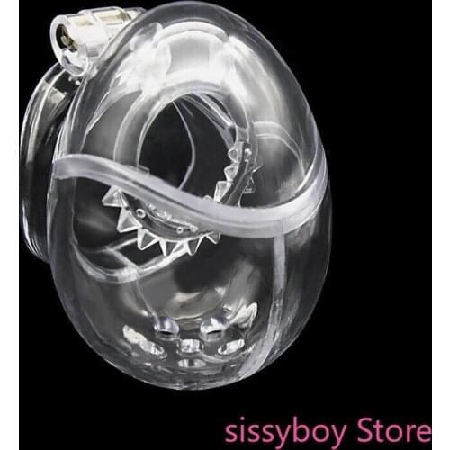 Egg Shape Male Plastic Oval Chastity Cage Male Fully Enclosed Locking Belt Device Cc252 Chastity Penis Ring