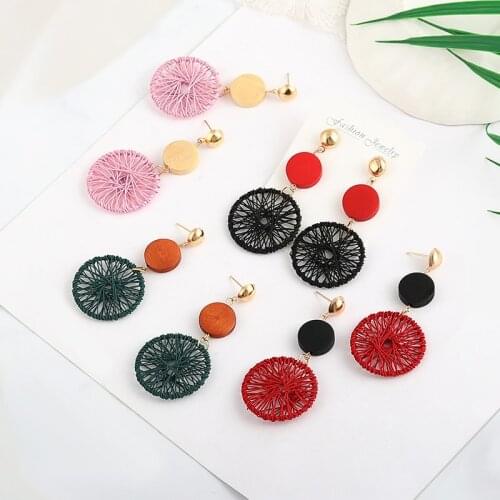 2020 new Korean version of womens simple big gold round earrings personality luxury hollow mesh pendant viper fashion jewelry