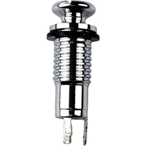 1 Piece Stereo Long Threaded Output Jack Guitar Bass MADE IN KOREA Chrome