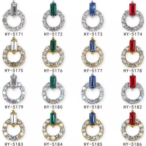 10pcs/pack Charm Angel Ring Rhinestones Around Crystal 3D Nail Art Decorations Shiny Alloy Jewelry Manicure Design Accessories