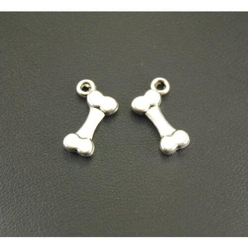 15pcs Silver Color Dog Bone Charms Jewelry Making DIY Handmade Craft A697