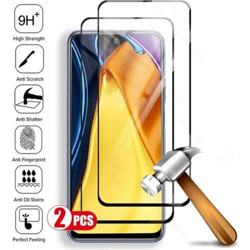 2pcs full cover screen protector tempered glass for xiaomi pocophone poco poko little m 3 m3 pro 3m m3pro 5g safety films steklo
