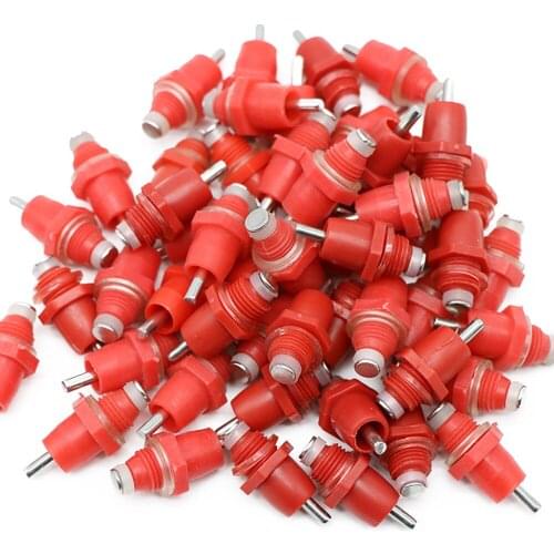 200Pc Chicken Nipple Drinker Thread Stainless Steel PVC Water Pipe Knob Fixed Poultry Spring Type Drinking Water Dispenser Mouth