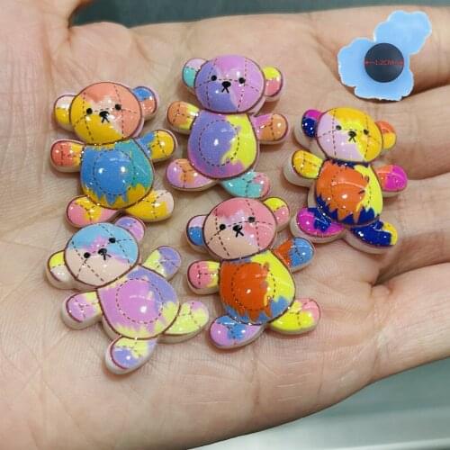 50pcs Wholesale Colorful Teddy Bear Garden Shoes Accessories Shoe Decorations Fit Croc Jibz Charm DIY Backpack Adult Gifts
