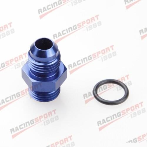 6AN AN-6 Male Flare To 6AN Straight Cut O-Ring Adapter Fitting BLUE