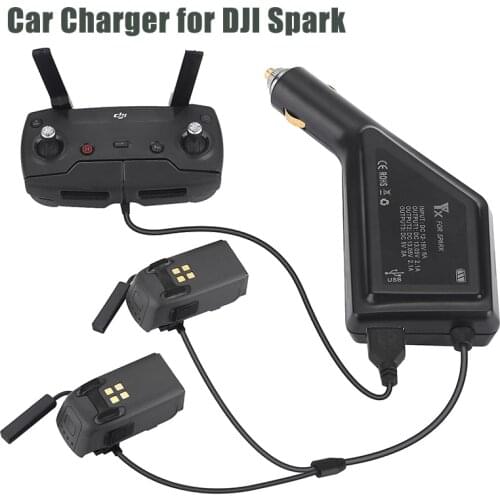 Car Charger for DJI Spark Battery Charging Hub Remote Controller Car Connector USB Adapter Drone Batteries Charging At Same Time
