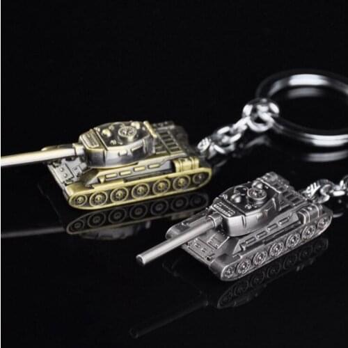 FREE SHIPPING BY DHL 100pcs/lot New Fashion 3D Mini Tank Keychains Metal Tank Shaped Keyrings for Gifts