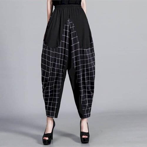2021 Spring Summer Womens Trousers Large Size Wide Leg Pants Printed Bloomers Loose Thin High Waist Pants Casual Women Clothes