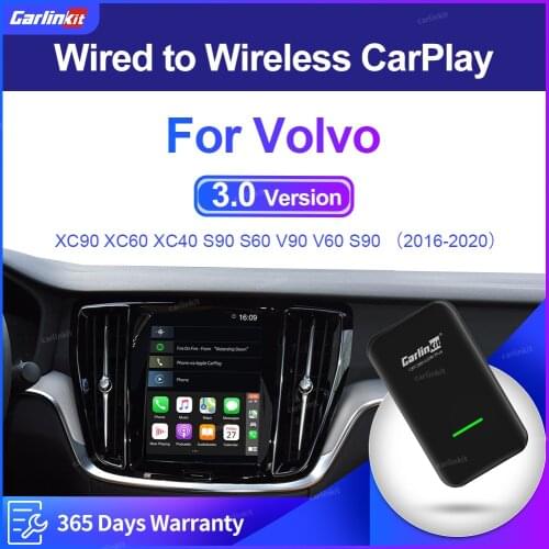 Carlinkit 2.0 CarPlay Wireless Activator for Volvo XC90 XC60 XC40 S90 S60 V90 V60 2015-20 Carplay2Air Adapter USB Dongle AriPlay