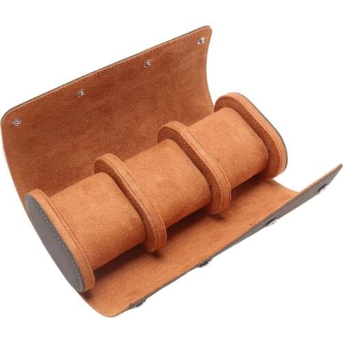3 Slots Watch Case for Men Women - Watch Roll Travel Case - Storage Organizer and Display, PU Leather