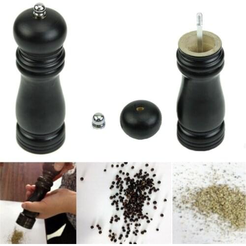 Hot Wooden Manual Salt&Pepper Spice Grinder/Mill Stainless Steel Adjusting Coarse