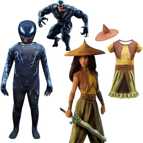 RAYA fighting the monster Childrens Halloween Cosplay Costume Boys and Girls Party Holiday Cosplay the last dragon Costume