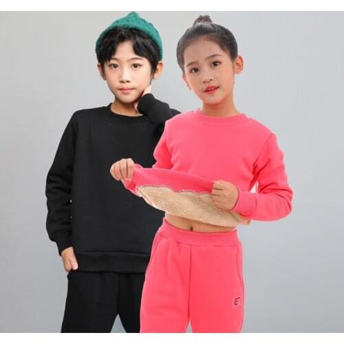 Winter kids Sweater Plus Velvet O-neck Soft Fleece Thick Keep Warm Slim children Pullover Thickening Sweater Hoodies