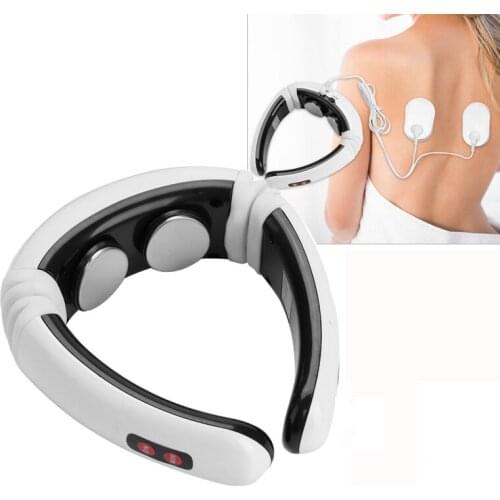 Electric 4D Smart Neck Massager Magnetic Therapy Vibrating Back Shoulder Massage Pain Relief Cervical Health Care Products