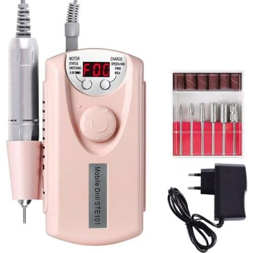 1Set Portable Electric Nail Drill Machine Manicure Set File Nail Pen Machine Kit Nail Grinder Bits for Manicure Pedicure