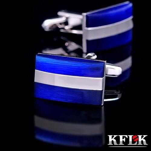 KFLK Luxury 2020 HOT shirt cufflinks for mens Brand cuff buttons Blue cuff links High Quality wedding abotoaduras Jewelry gifts