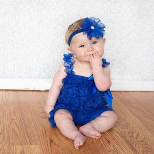Baby Girls Lace Ruffled Romper Bebe Toddler Infant Jumpsuit Cake Smash Outfit Baby 1st Birthday Outfit Photo Props Baby Jumpsuit