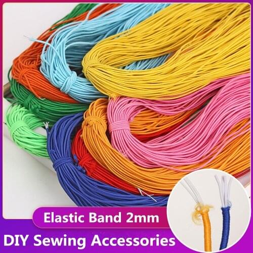 5M 2mm Colorful Round Elastic Band Round Elastic Rope High-Elastic Rubber Band Elastic Line Waist Band DIY Sewing Accessories