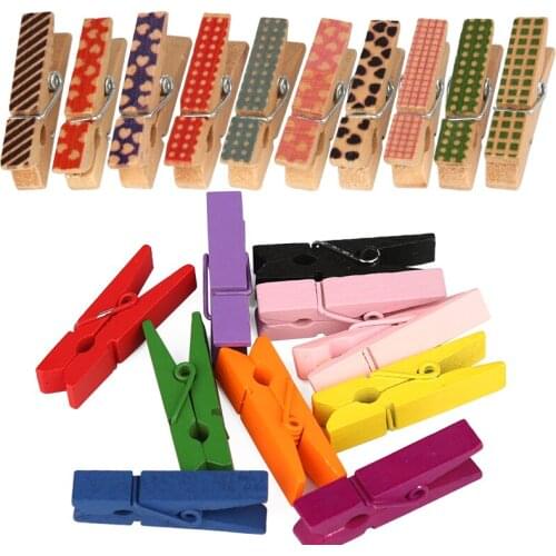 LMDZ 20 PCS Mini Clips Decoration Clips Wooden Clip Photo Clips Clothes Pins School Office Clips School Office Accessories