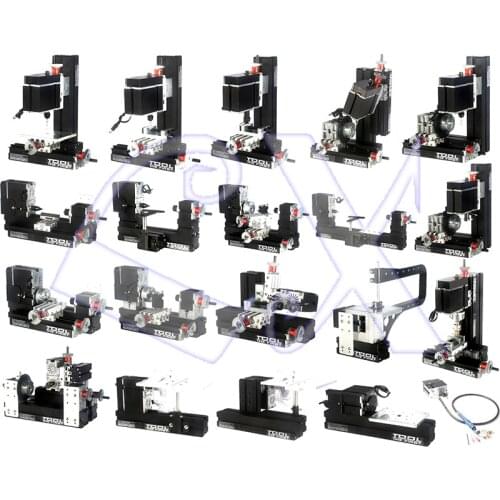 Zhouyu TZ16000MZGP 60W Electroplated Metal 16 in 1 Mini lathe with Bow Arm/60W,12000rpm Mini Bow-arm 16in1 Metal lathe Machine