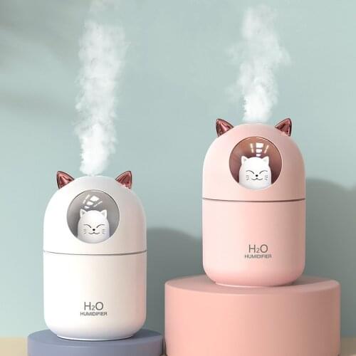XiaoMini Air Humidifier Aromatherapy Diffuser Household Small Sprayer Face Moisturizer USB Car Aroma Creative Cat Night Light