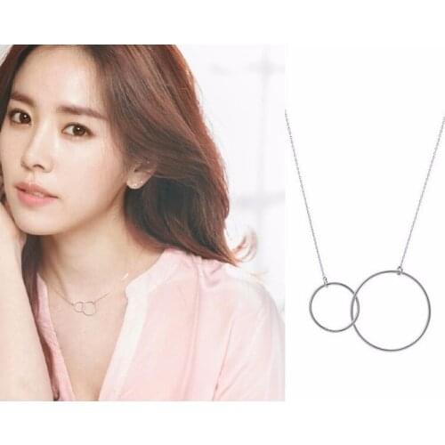 SMJEL Fashion Women Jewelry Double Circles Chokers Necklaces & Pendants Punk Round Pendant Collier Wedding Necklace Gifts bijoux