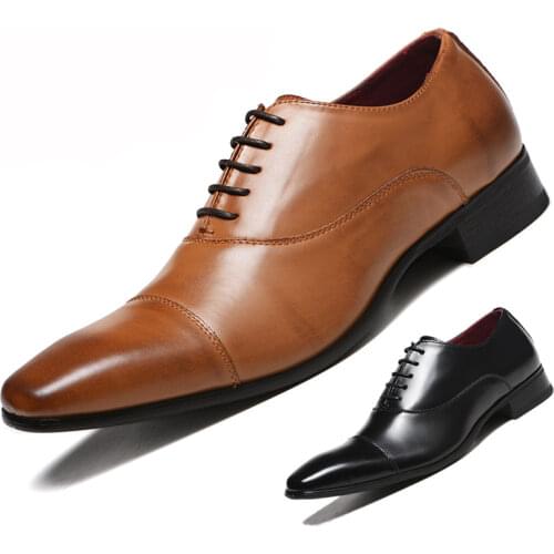 Men Shoes 2019 New Arrival Dress Shoes High Quality Business Leather Lace-up Footwear Formal Shoes for Wedding Party