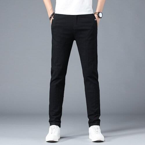 2020 New Four Seasons Classic Mens Grinding Casual Pants Mens Business Straight pants Male Slim Fit Stretch Long Trous