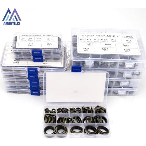 115-162pcs High Pressure Flat Washer O-Ring Sealing Gasket M6 M10 M14 M18 M20 M24 M27 M30 M33 M36 Seal Gauge Couplers Socket S29