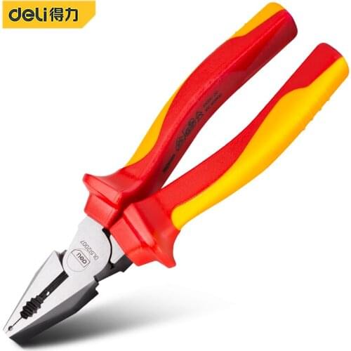 Deli 1000V Insulation Electrician Wire Cutting Plier 8 Inch Wire Cutter Stripping Plier Household Repair Hand Tools High Quality