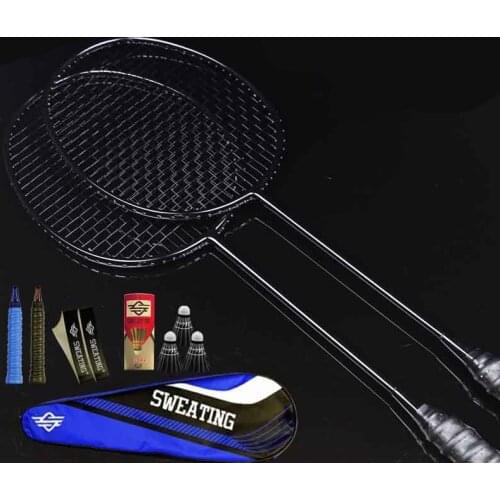 2PCS Full Carbon Training 5U Badminton Racket Sport Equipment Badminton Racket Professional Padel Racket Racquet With Bag -40