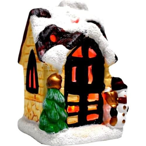 Christmas Decoration Scene Village Houses Town Warm Led Light Battery Operated New Year Ornament Holiday Halloween Kids Gifts