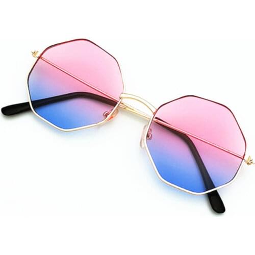 Brand Shades Metal Fashion Polygon Retro Round Irregular Girl Women Sun Glasses Valentine Day Gift Color Men Fishing Sunglasses