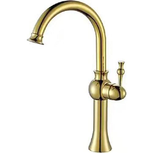 Yiyu brand all-copper hot and cold water basin faucet European-style gold heightened basin faucet