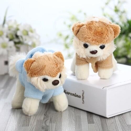 Funny new 12cm plush Cartoon dog Wear hat soft Toy Soothing doll good quality Bag baby bed decoration birthday christmas gift
