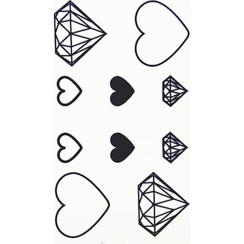 10 patterns blue color heart Diamonds new fashion waterproof temporary tattoo sticker tatoo tatto women flash fake henna