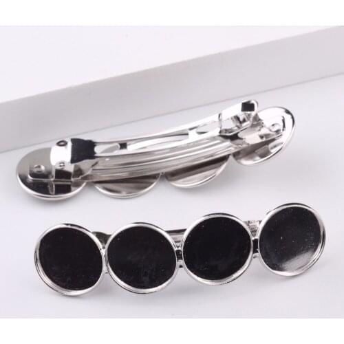 Reidgaller 10pcs fitting 20mm cameo cabochon hair clip base diy blank hairclip bezel trays diy jewelry findings