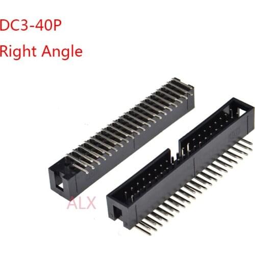 10pcs dc3-40p pitch2.54MM JTAG ISP MALE SOCKET Right Angle idc box headers PCB CONNECTOR DOUBLE ROW 2x20PIN DC3 40 PIN HEADER