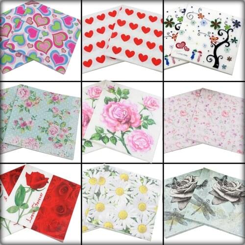 20pcs/set Birthday Party Napkins Disposable Tableware All kinds Paper Napkins 33*33cm 100% Nature Wood For Party Supplies