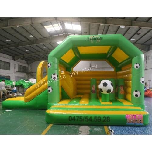 Free air ship to door,7x5x3.5m high commercial party rental inflatable soccer bounce house football jumping castle for kids