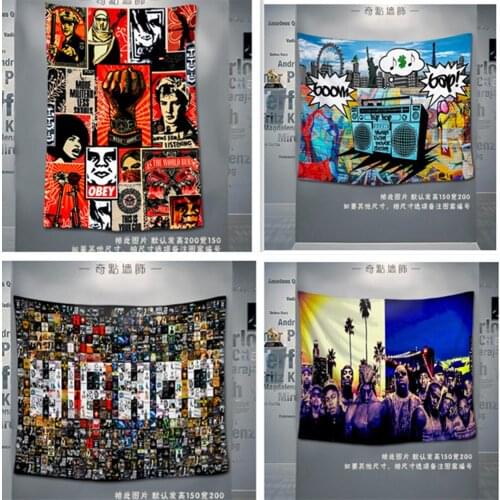 Large Hip-hop rock music hanging cloth flag banner band LOGO poster Wall Sticker tapestry Bar cafe banquet decor