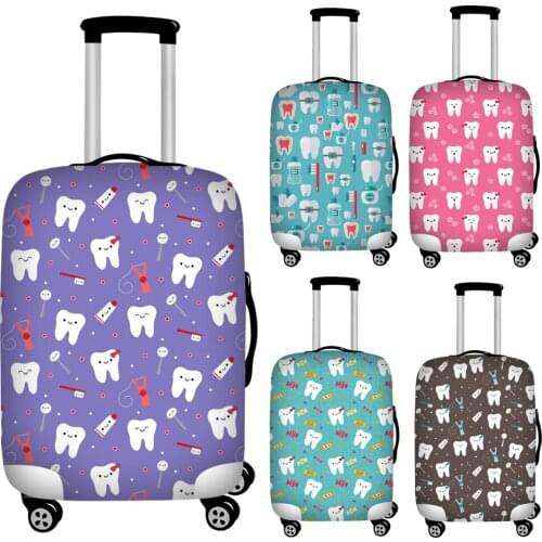 Twoheartsgirl Dental Equipment Print Travel Thicken Luggage Protective Cover Suitcase Waterproof Case Bag Covers for 18-32 Inch