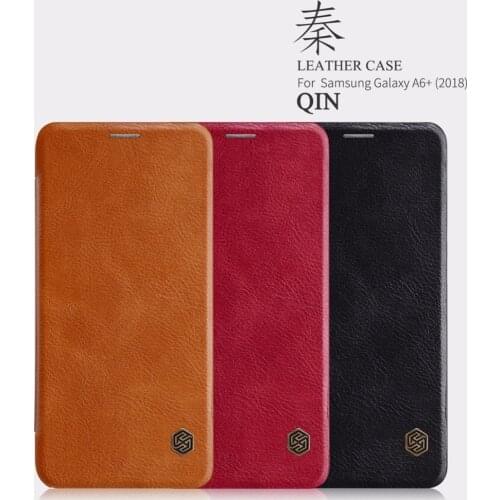 For Samsung Galaxy A6 Plus 2018 Case NILLKIN Qin Series Wallet Flip Cover Case For Samsung A6 2018 Genuine Flip Leather Case
