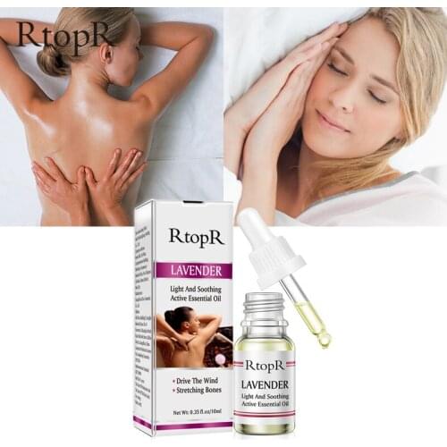 RtopR Lavender Body Massage Essential Oil Reduce Anxiety Improve Sleep Promote Blood Circulation Oil Anti-aging Body Care