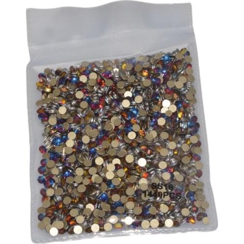 1440pcs/bag Blue Flame Nail Rhinestones SS3-SS20 Non Hotfix Flatback Crystal Glass Rhinestones for Nails Art Decorations Stones