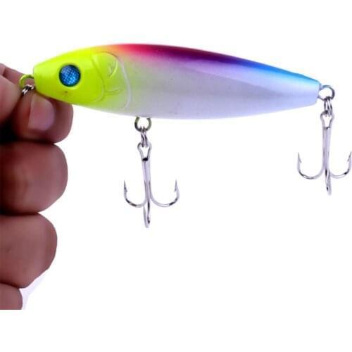 HENGJIA 1pc 8cm 12g top water hard pencil fishing lures wobbler pike carp trout perch catfish fishing bait pesca fishing tackles