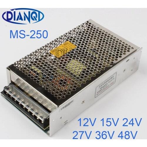 Power supply 250w 48V 5.2A power suply mini size unit led 27V 36V ac dc 12V 24V 15Vconverter ms-250-48